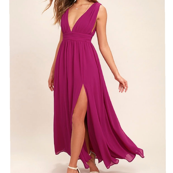 Lulus NWT Heavenly Hues Magenta Maxi Dress - Picture 2 of 8